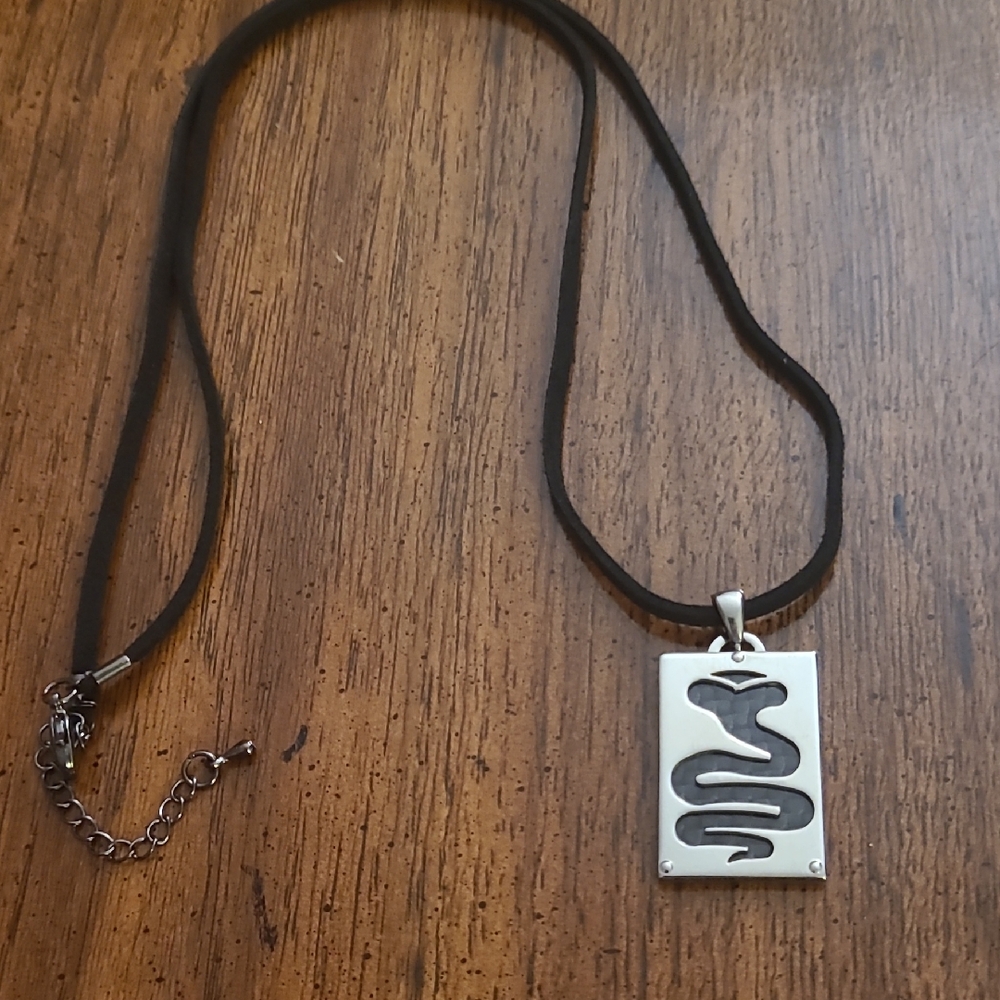 Silver Snake Dolphin Carbon Zoppini Pendant Necklace